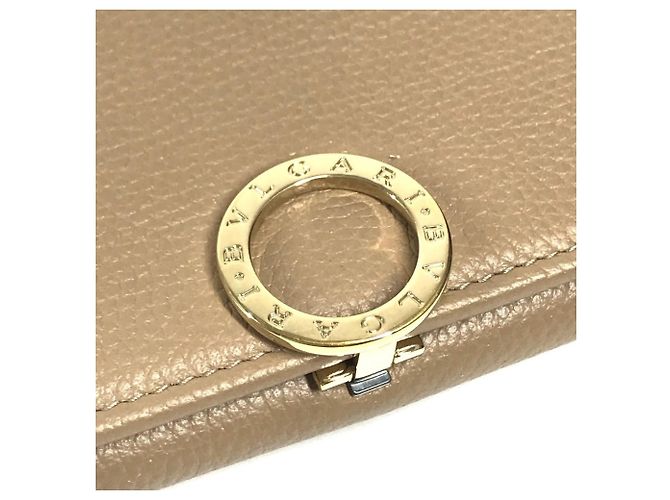 Bulgari Portafoglio lungo Bvlgari in pelle beige - vista 8