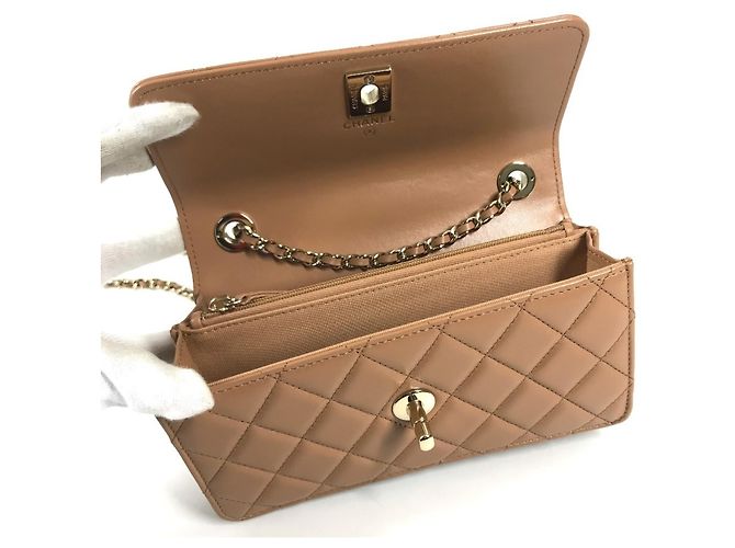 Portafoglio con catena Chanel AP4184 Light Brown - vista 11
