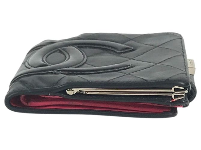 Portafoglio bi-fold in pelle nera Chanel Cambon Line - vista 3