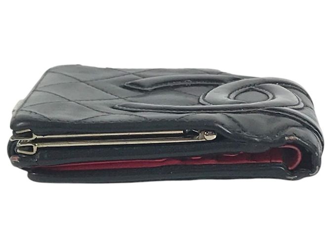 Portafoglio bi-fold in pelle nera Chanel Cambon Line - vista 5