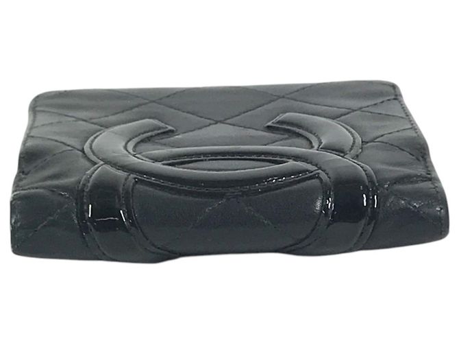 Portafoglio bi-fold in pelle nera Chanel Cambon Line - vista 6
