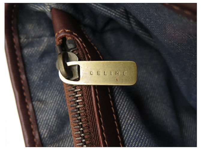 Céline VINTAGE CELINE BOGGIE HANDTASCHE AUS BLAUEM TRIOMPHE DENIM CANVAS - Ansicht 10
