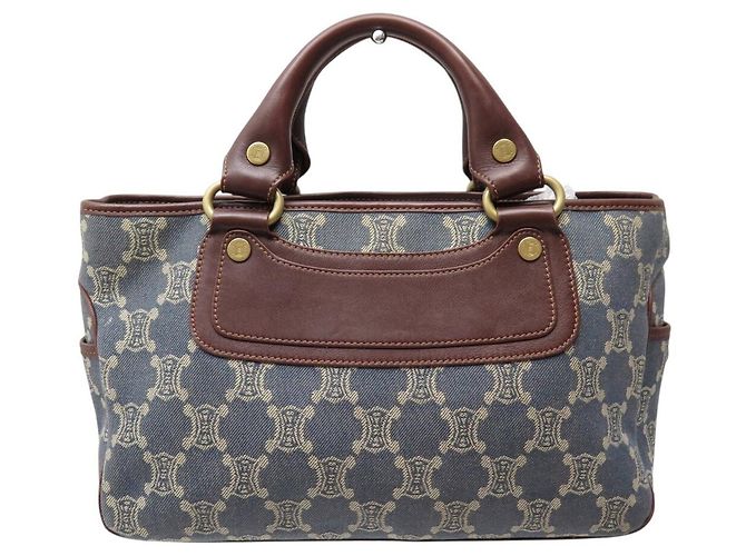 Céline VINTAGE CELINE BOGGIE HANDTASCHE AUS BLAUEM TRIOMPHE DENIM CANVAS - Ansicht 2
