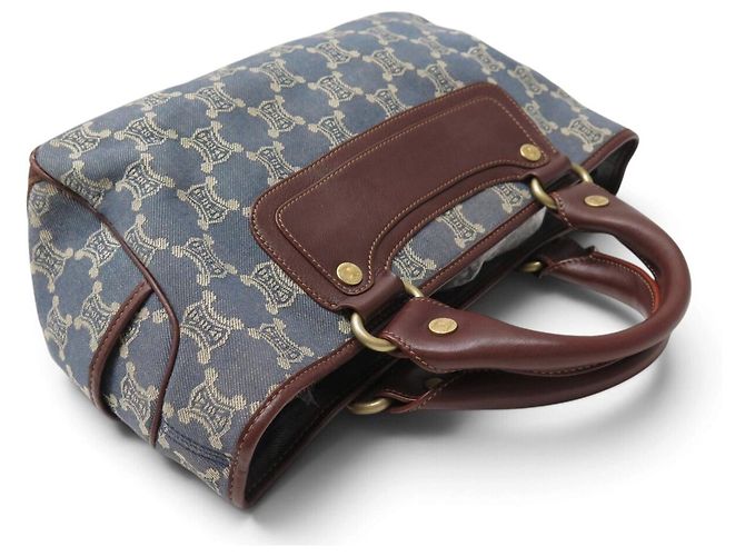 Céline VINTAGE CELINE BOGGIE HANDTASCHE AUS BLAUEM TRIOMPHE DENIM CANVAS - Ansicht 4