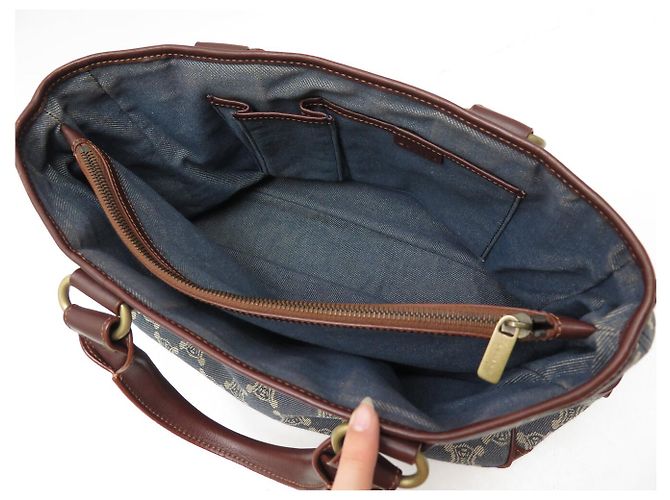 Céline VINTAGE CELINE BOGGIE HANDTASCHE AUS BLAUEM TRIOMPHE DENIM CANVAS - Ansicht 6