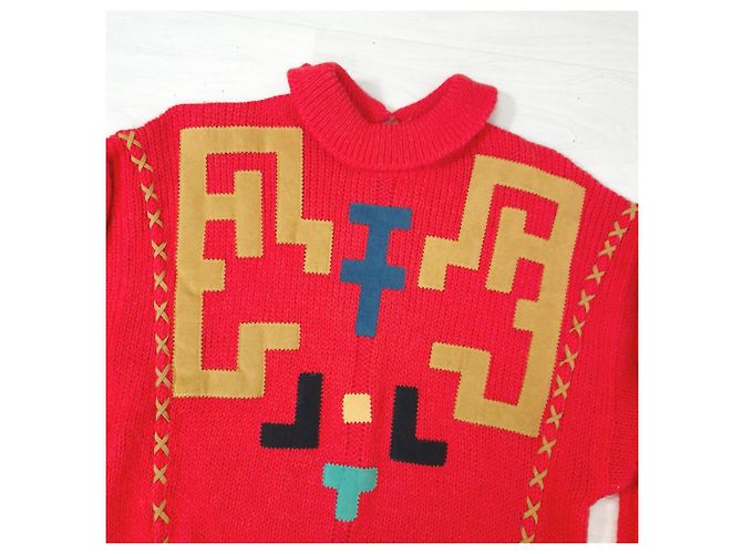 Iceberg Jean-Charles de Castelbajac Roter Alpaka Pullover - Ansicht 8