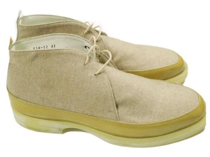 Autre Marque Botas Chukka em lã e couro envernizado NIT - vista 3