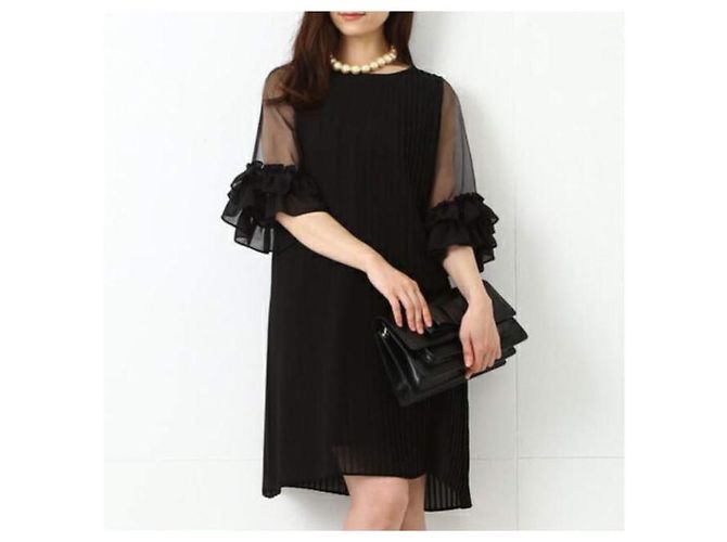 Autre Marque Carolina Glaser Chiffon Plisseekleid - Ansicht 3