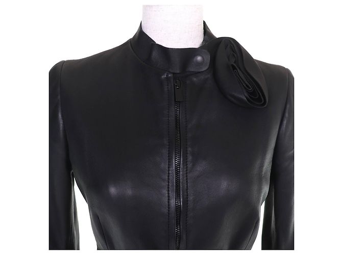 Valentino Lammlederjacke mit Rosenmotiv - Ansicht 4
