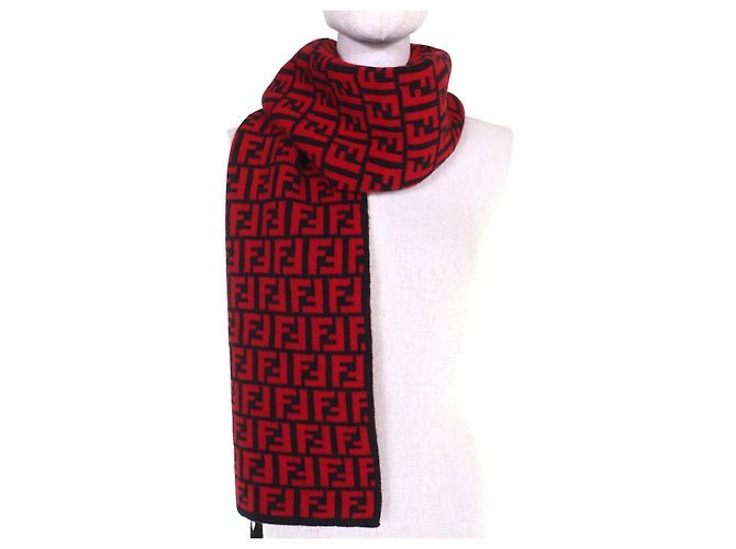 Fendi FF Logo Zucca Pattern Wool Scarf - view 2