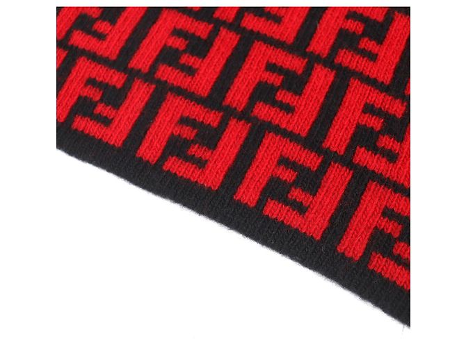 Cachecol de lã Fendi FF Logo Zucca Pattern - vista 4