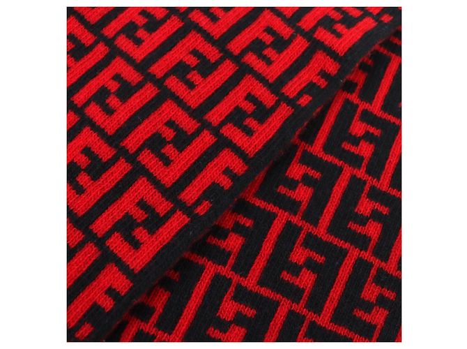 Fendi FF Logo Zucca Pattern Wool Scarf - view 5