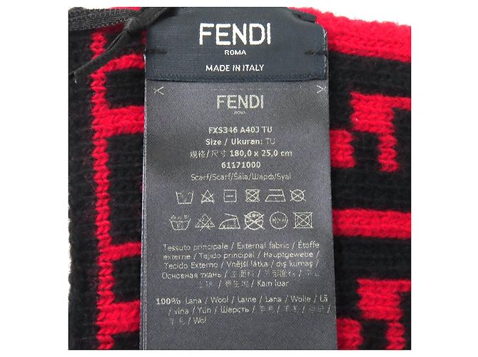 Fendi FF Logo Zucca Pattern Wool Scarf - view 6