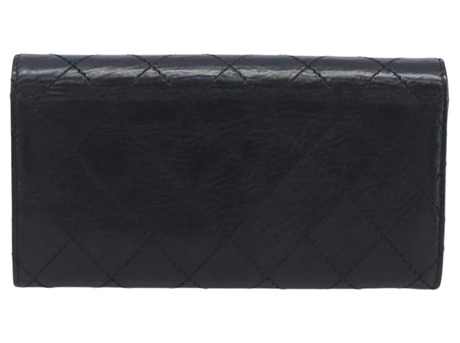 Mademoiselle Portafoglio lungo CHANEL 2.55 Matelassé in pelle nera con CC argento - vista 2