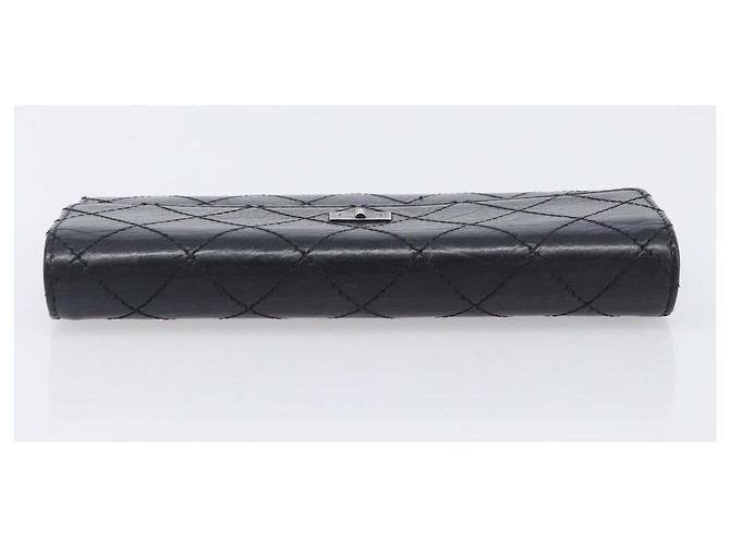 Mademoiselle Portafoglio lungo CHANEL 2.55 Matelassé in pelle nera con CC argento - vista 5
