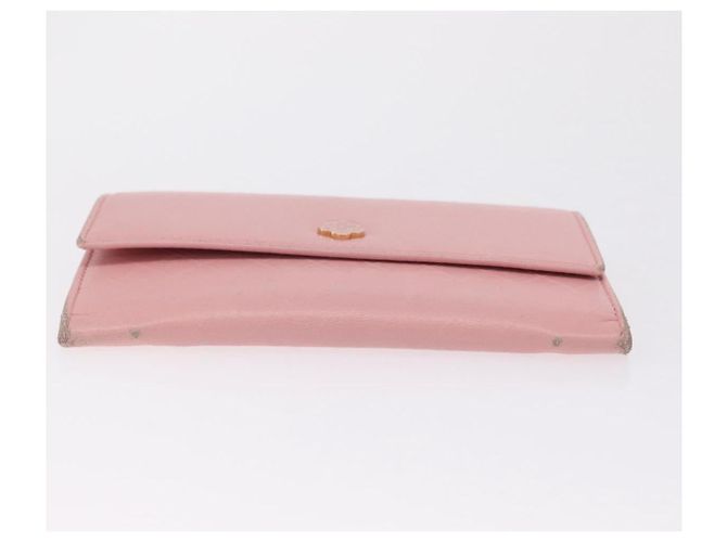 Carteira CHANEL em couro rosa e ouro CC - vista 10