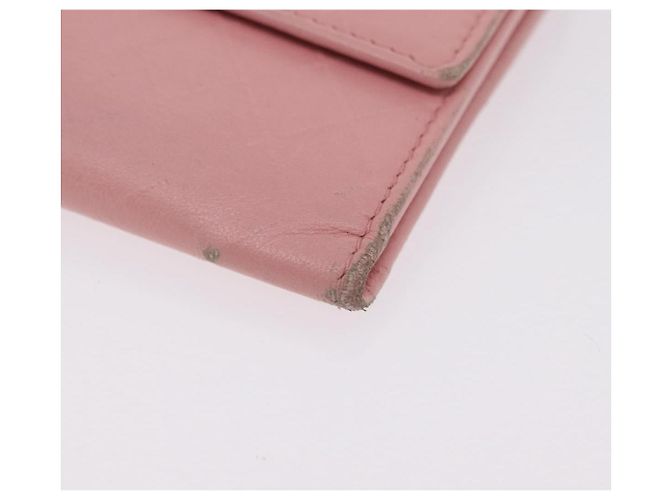 Carteira CHANEL em couro rosa e ouro CC - vista 16