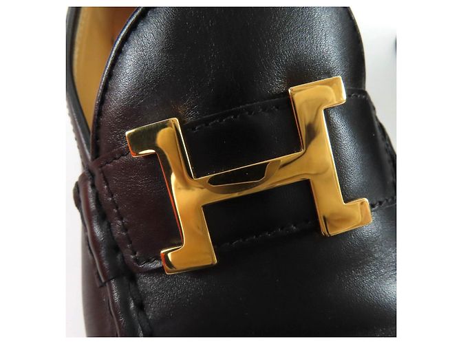 Mocassins en cuir Hermès Constance HMetal - vue 9