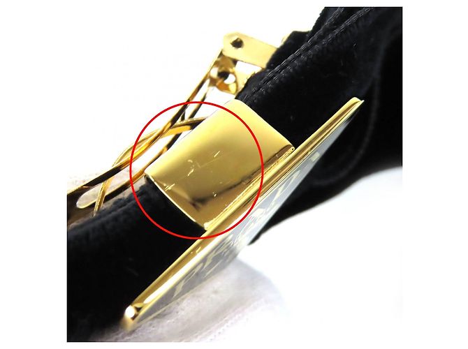 Prada Samt-Haarklammer mit Dreiecks-Logo-Plakette - Ansicht 6