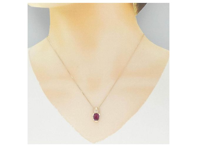 Autre Marque Collana Au750 Granato e Diamante - vista 6