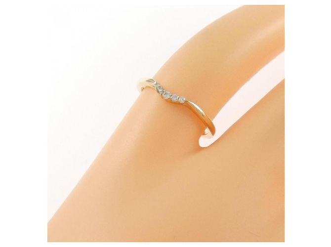 Autre Marque Anello agete in oro giallo K10 e diamanti - vista 5
