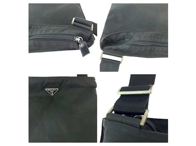 Borsa a tracolla in nylon PRADA Tessuto con logo a triangolo - vista 5