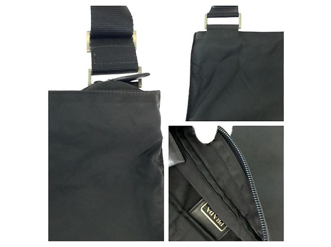 Borsa a tracolla in nylon PRADA Tessuto con logo a triangolo - vista 6