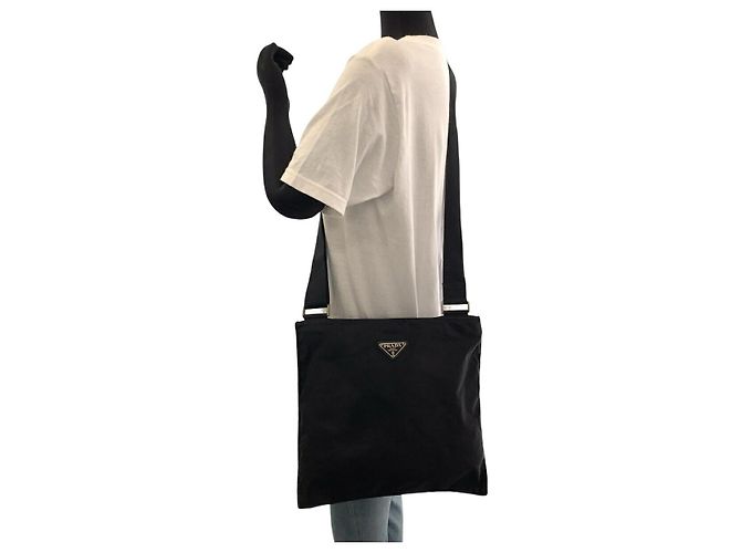 Borsa a tracolla in nylon PRADA Tessuto con logo a triangolo - vista 7