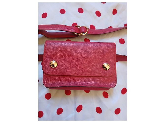 Hermès Belt Pouch in red vintage 1996 courcevel leather - view 11