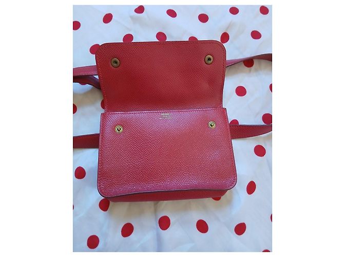 Hermès Belt Pouch in red vintage 1996 courcevel leather - view 25