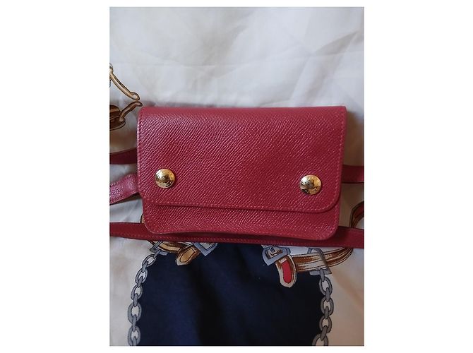 Hermès Belt Pouch in red vintage 1996 courcevel leather - view 3