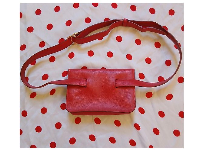 Hermès Belt Pouch in red vintage 1996 courcevel leather - view 31