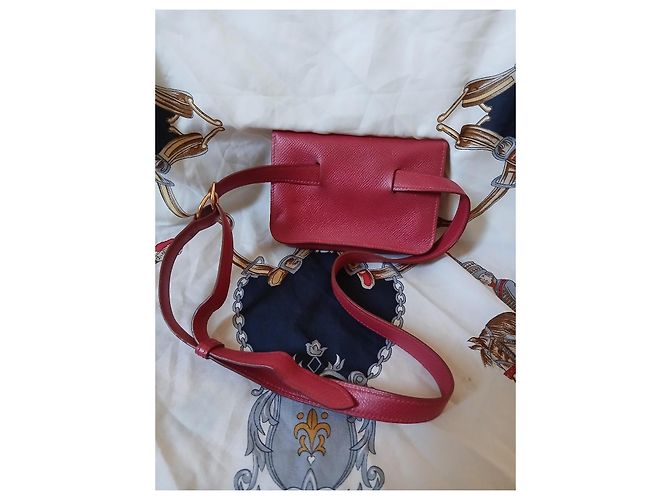 Hermès Belt Pouch in red vintage 1996 courcevel leather - view 4