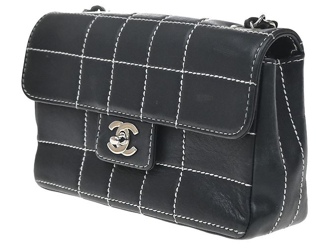 Chanel Vintage Square Stitch CC Flap Quilted Calfskin Small - vista 3