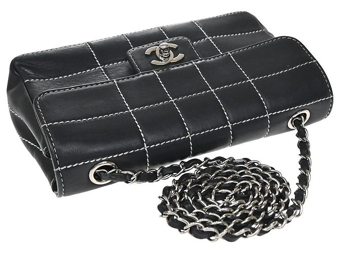 Chanel Vintage Square Stitch CC Flap Quilted Calfskin Small - vista 7