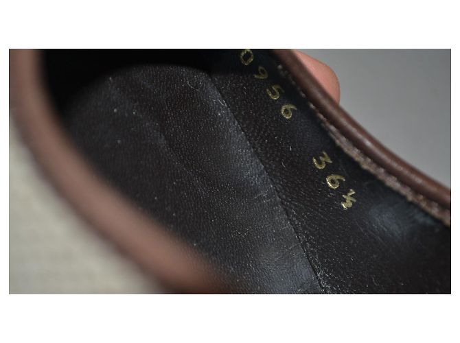 Gucci Décolleté in tela e pelle marrone - vista 8