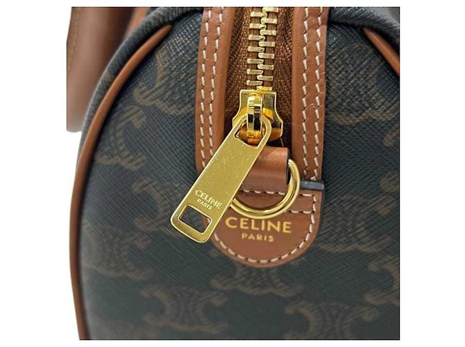 Borsa Boston Céline Marrone in Pelle e PVC - vista 7