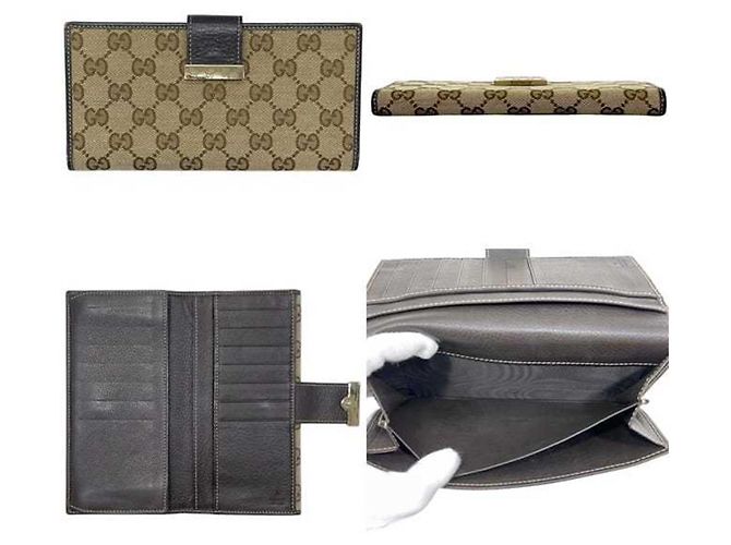 Gucci Beige and Brown Bi-Fold Long Wallet - Ansicht 2