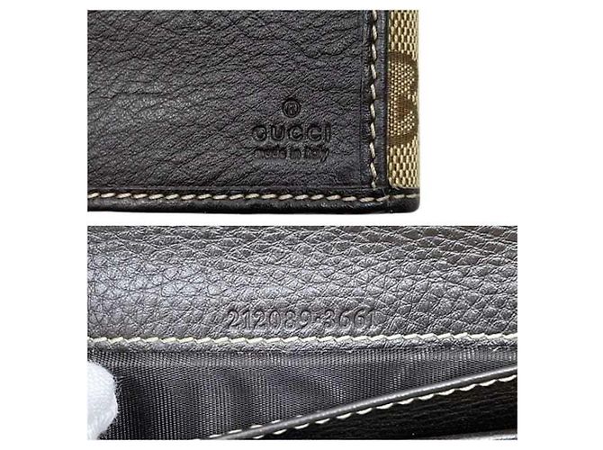 Gucci Beige and Brown Bi-Fold Long Wallet - Ansicht 5
