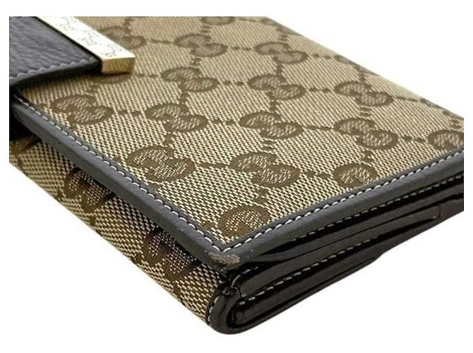 Gucci Beige and Brown Bi-Fold Long Wallet - Ansicht 8