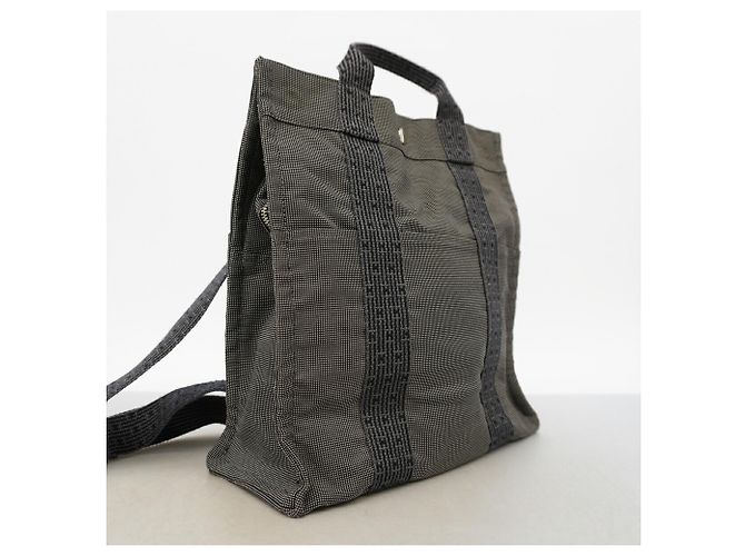 Hermès Mochila de nailon gris para mujer Hermes - vista 2