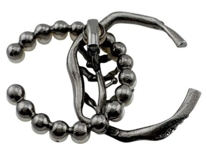 Brincos de pressão Chanel Silver Leaf - vista 6