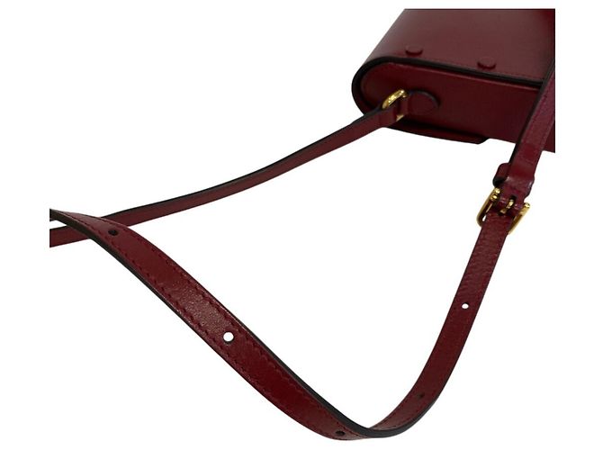 Borsa a tracolla Gucci Horsebit in pelle rossa - vista 12