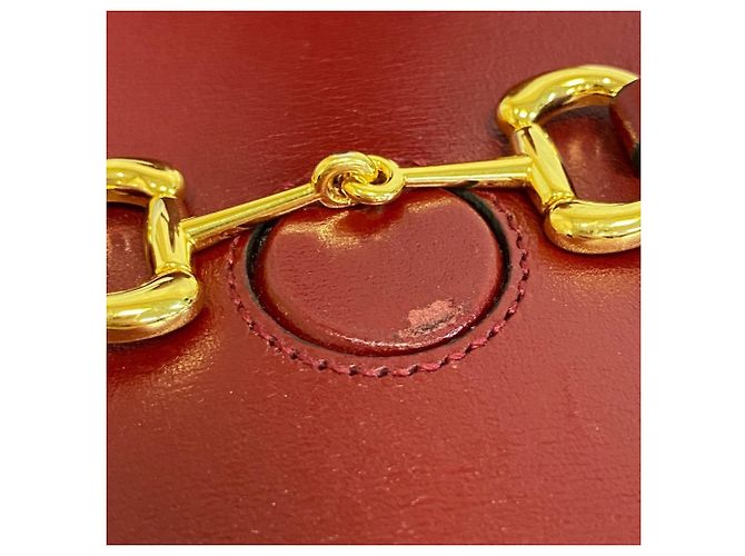 Borsa a tracolla Gucci Horsebit in pelle rossa - vista 14