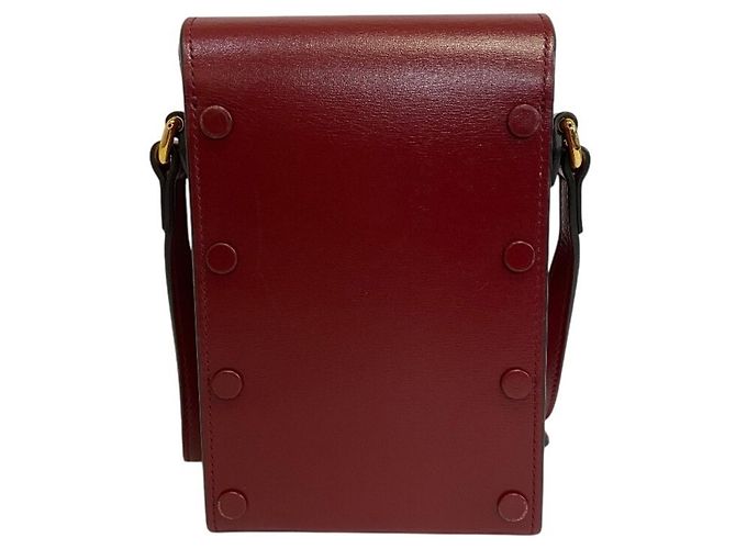 Borsa a tracolla Gucci Horsebit in pelle rossa - vista 2