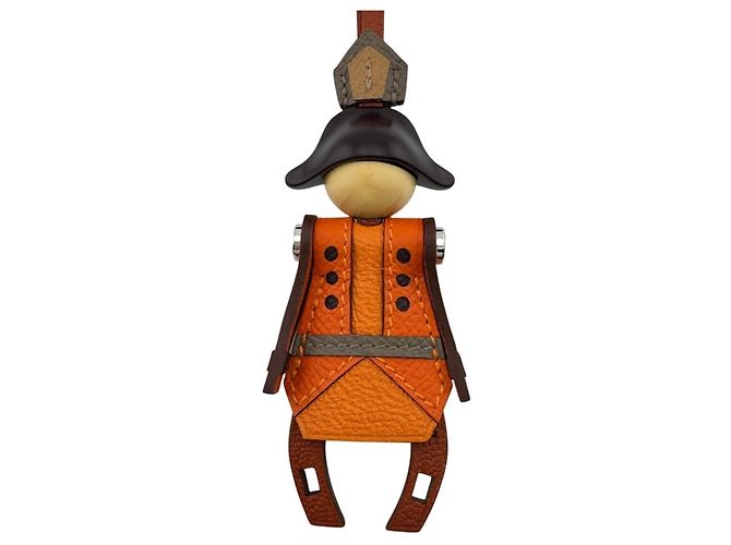 Hermès Charm Hermes Fireworks in pelle Epsom Orange - vista 6