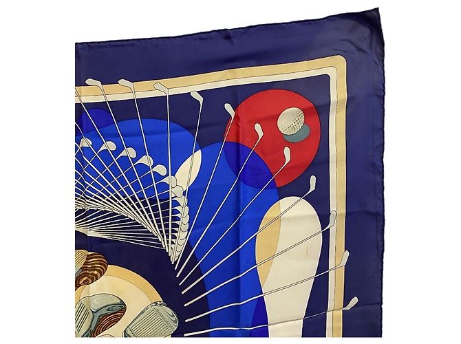 Pañuelo de seda Hermès Swing Carre 90 en azul - vista 4