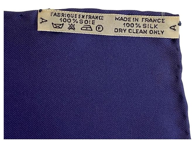 Pañuelo de seda Hermès Swing Carre 90 en azul - vista 8