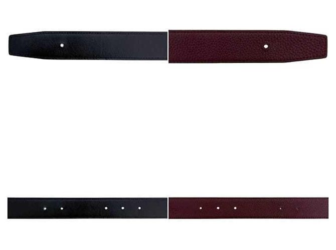 Constance Hermès Leather Belt Black and Bordeaux - view 4