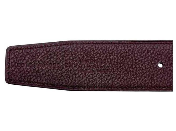 Constance Hermès Leather Belt Black and Bordeaux - view 6